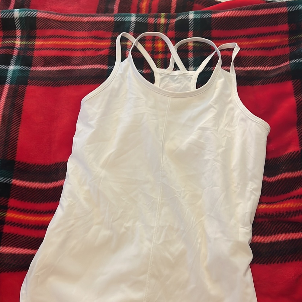 White girls size 6 tank top. Nylon . Barely worn